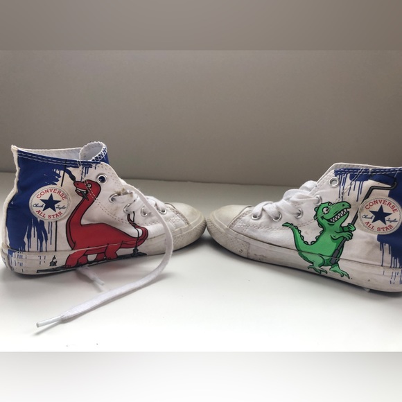 2/$30 - Toddler boys converse dinoverse hi top sneakers (T10) - Picture 2 of 9